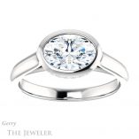 Oval Shaped Forever One Moissanite Engagement Ring #GTJ1242-oval-fo-w