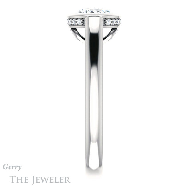 Oval Shaped Forever One Moissanite Engagement Ring #GTJ1242-oval-fo-w
