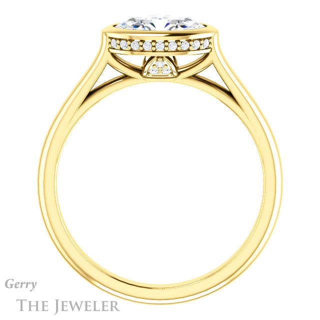 Oval Shaped Forever One Moissanite Engagement Ring #GTJ1242-oval-fo-y