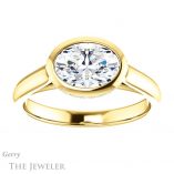 Oval Shaped Forever One Moissanite Engagement Ring #GTJ1242-oval-fo-y