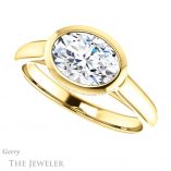 Oval Shaped Forever One Moissanite Engagement Ring #GTJ1242-oval-fo-y