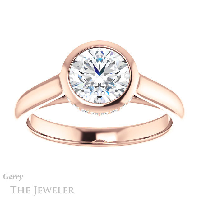 Round Cut Forever One Moissanite Engagement Ring #GTJ1242-round-fo-r 1 Round Cut Forever One Moissanite Engagement Ring #GTJ1242-round-fo-r