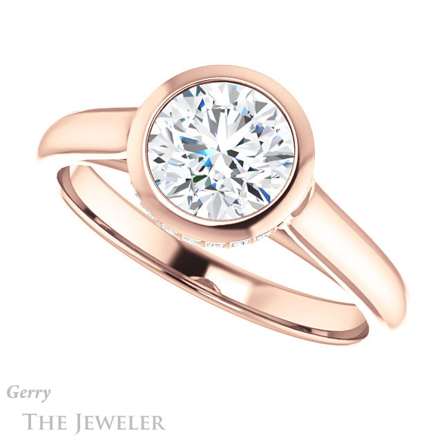 Round Cut Forever One Moissanite Engagement Ring #GTJ1242-round-fo-r 5 Round Cut Forever One Moissanite Engagement Ring #GTJ1242-round-fo-r