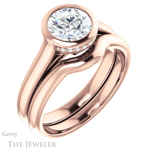 Round Cut Forever One Moissanite Engagement Ring #GTJ1242-round-fo-r 6 Round Cut Forever One Moissanite Engagement Ring #GTJ1242-round-fo-r