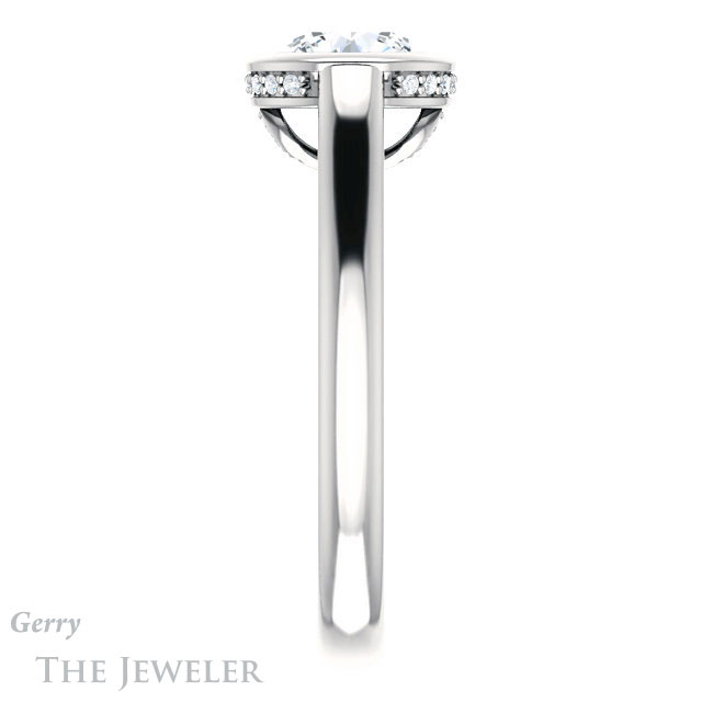 Round Cut Forever One Moissanite Engagement Ring #GTJ1242-round-fo-w 3 Round Cut Forever One Moissanite Engagement Ring #GTJ1242-round-fo-w