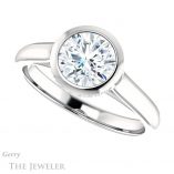 Round Cut Forever One Moissanite Engagement Ring #GTJ1242-round-fo-w 5 Round Cut Forever One Moissanite Engagement Ring #GTJ1242-round-fo-w