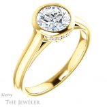 Round Cut Forever One Moissanite Engagement Ring #GTJ1242-round-fo-y 4 Round Cut Forever One Moissanite Engagement Ring #GTJ1242-round-fo-y