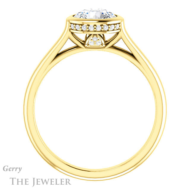 Round Cut Forever One Moissanite Engagement Ring #GTJ1242-round-fo-y 2 Round Cut Forever One Moissanite Engagement Ring #GTJ1242-round-fo-y