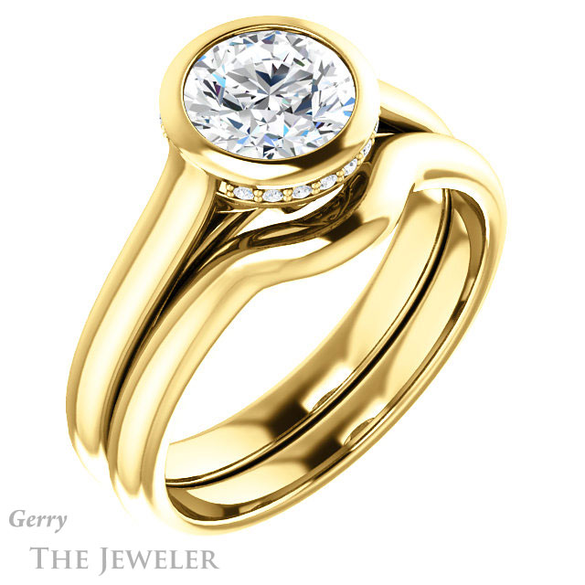Round Cut Forever One Moissanite Engagement Ring #GTJ1242-round-fo-y 6 Round Cut Forever One Moissanite Engagement Ring #GTJ1242-round-fo-y