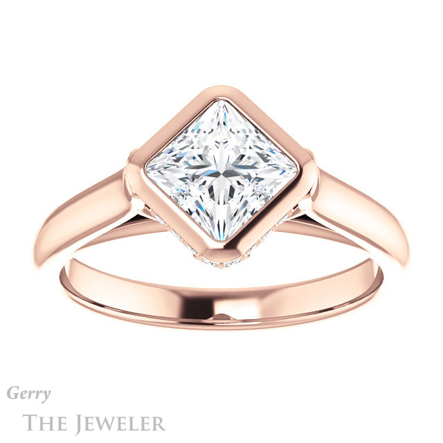 Princess Cut Forever One Moissanite Engagement Ring #GTJ1242-square-fo-r