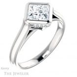 Princess Cut Forever One Moissanite Engagement Ring #GTJ1242-square-fo-w 4 Princess Cut Forever One Moissanite Engagement Ring #GTJ1242-square-fo-w
