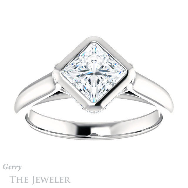 Princess Cut Forever One Moissanite Engagement Ring #GTJ1242-square-fo-w 1 Princess Cut Forever One Moissanite Engagement Ring #GTJ1242-square-fo-w