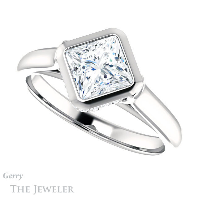Princess Cut Forever One Moissanite Engagement Ring #GTJ1242-square-fo-w 5 Princess Cut Forever One Moissanite Engagement Ring #GTJ1242-square-fo-w