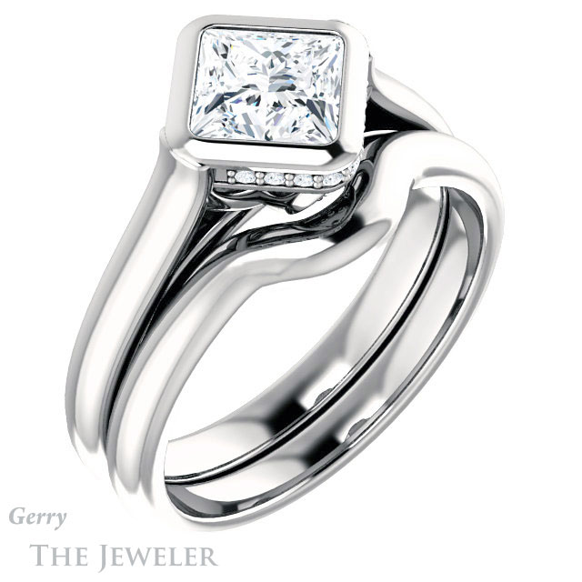 Princess Cut Forever One Moissanite Engagement Ring #GTJ1242-square-fo-w 6 Princess Cut Forever One Moissanite Engagement Ring #GTJ1242-square-fo-w
