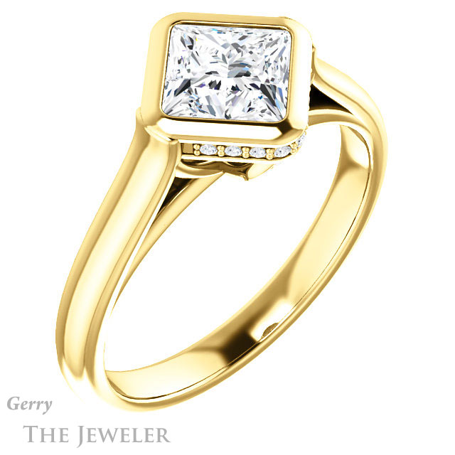 Princess Cut Forever One Moissanite Engagement Ring #GTJ1242-square-fo-y 4 Princess Cut Forever One Moissanite Engagement Ring #GTJ1242-square-fo-y