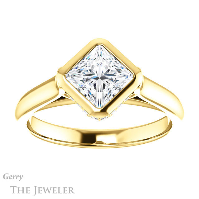 Princess Cut Forever One Moissanite Engagement Ring #GTJ1242-square-fo-y 1 Princess Cut Forever One Moissanite Engagement Ring #GTJ1242-square-fo-y