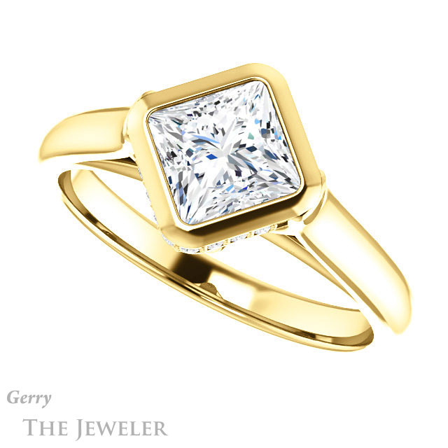 Princess Cut Forever One Moissanite Engagement Ring #GTJ1242-square-fo-y 5 Princess Cut Forever One Moissanite Engagement Ring #GTJ1242-square-fo-y