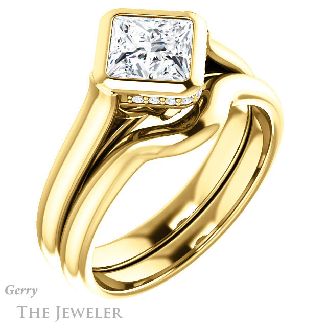 Princess Cut Forever One Moissanite Engagement Ring #GTJ1242-square-fo-y 6 Princess Cut Forever One Moissanite Engagement Ring #GTJ1242-square-fo-y