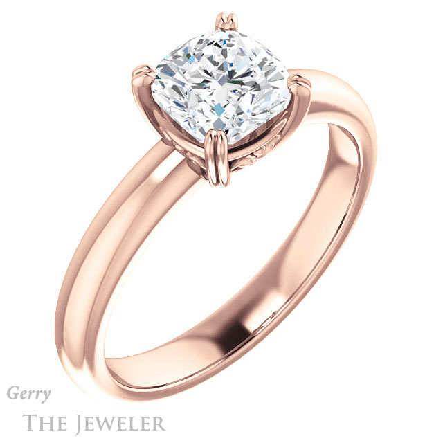 Cushion Cut Forever One Moissanite Engagement Ring #GTJ1243-cushion-fo-r 4 Cushion Cut Forever One Moissanite Engagement Ring #GTJ1243-cushion-fo-r