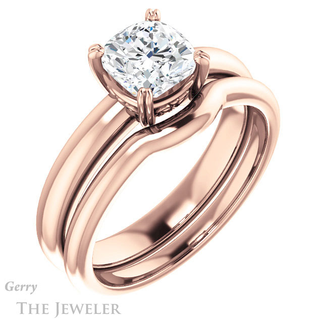 Cushion Cut Forever One Moissanite Engagement Ring #GTJ1243-cushion-fo-r 6 Cushion Cut Forever One Moissanite Engagement Ring #GTJ1243-cushion-fo-r