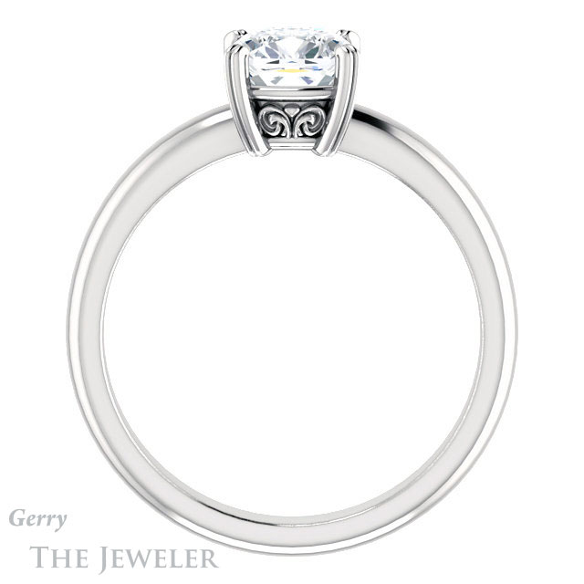 Cushion Cut Forever One Moissanite Engagement Ring #GTJ1243-cushion-fo-w