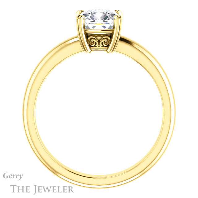 Cushion Cut Forever One Moissanite Engagement Ring #GTJ1243-cushion-fo-y 2 Cushion Cut Forever One Moissanite Engagement Ring #GTJ1243-cushion-fo-y