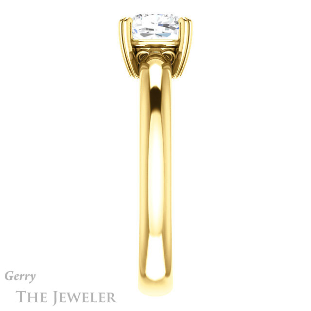 Cushion Cut Forever One Moissanite Engagement Ring #GTJ1243-cushion-fo-y 3 Cushion Cut Forever One Moissanite Engagement Ring #GTJ1243-cushion-fo-y
