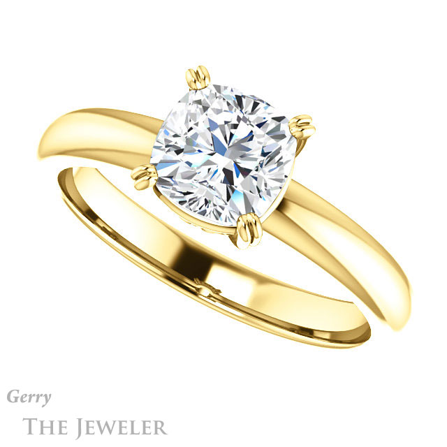 Cushion Cut Forever One Moissanite Engagement Ring #GTJ1243-cushion-fo-y 5 Cushion Cut Forever One Moissanite Engagement Ring #GTJ1243-cushion-fo-y