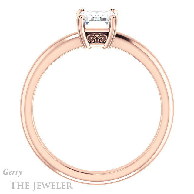 Emerald Cut Forever One Moissanite Engagement Ring #GTJ1243-emerald-fb-r 2 Emerald Cut Forever Brilliant Moissanite Engagement Ring #GTJ1243-emerald-fb-r