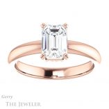 Emerald Cut Forever One Moissanite Engagement Ring #GTJ1243-emerald-fb-r 1 Emerald Cut Forever Brilliant Moissanite Engagement Ring #GTJ1243-emerald-fb-r