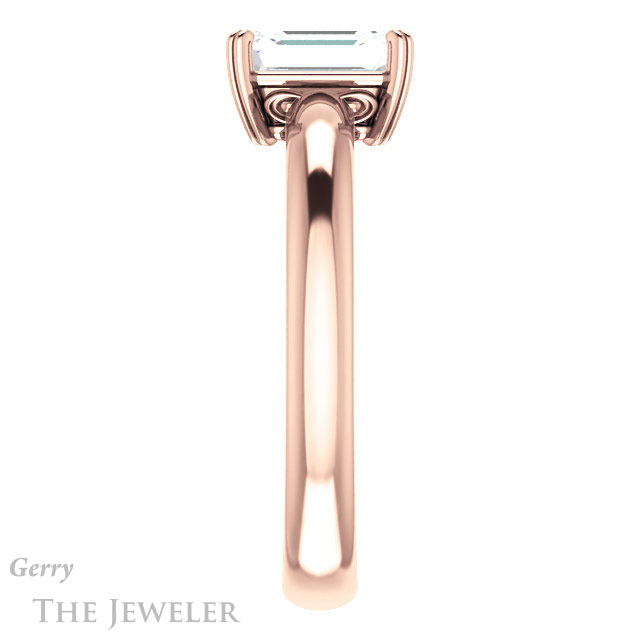 Emerald Cut Forever One Moissanite Engagement Ring #GTJ1243-emerald-fb-r 3 Emerald Cut Forever Brilliant Moissanite Engagement Ring #GTJ1243-emerald-fb-r
