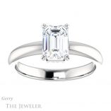 Emerald Cut Forever One Moissanite Engagement Ring #GTJ1243-emerald-fb-w 1 Emerald Cut Forever Brilliant Moissanite Engagement Ring #GTJ1243-emerald-fb-w