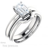 Emerald Cut Forever One Moissanite Engagement Ring #GTJ1243-emerald-fb-w 6 Emerald Cut Forever Brilliant Moissanite Engagement Ring #GTJ1243-emerald-fb-w