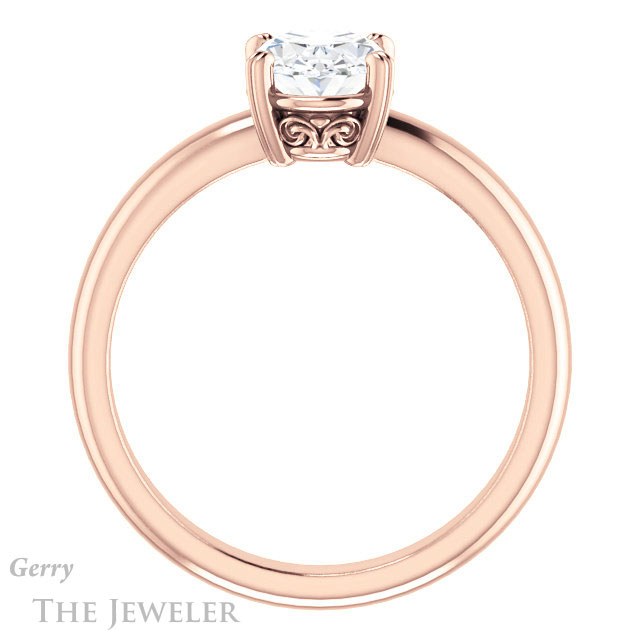 Oval Shaped Forever One Moissanite Engagement Ring #GTJ1243-oval-fo-r