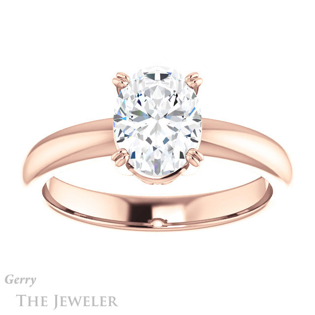 Oval Shaped Forever One Moissanite Engagement Ring #GTJ1243-oval-fo-r