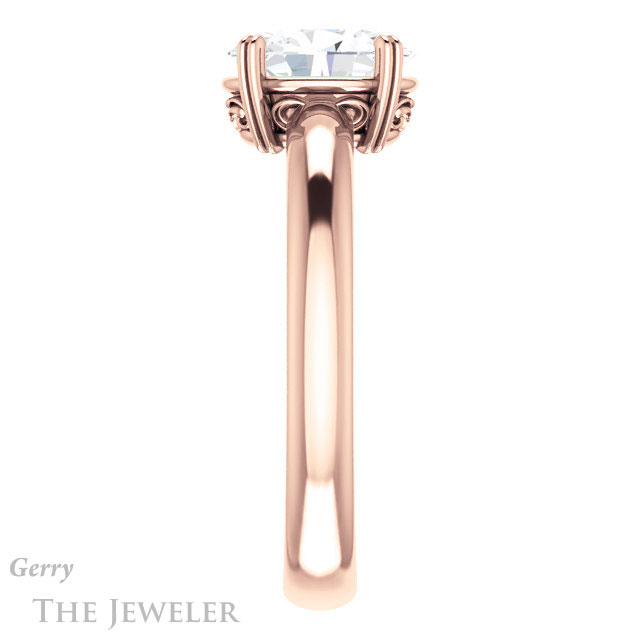 Oval Shaped Forever One Moissanite Engagement Ring #GTJ1243-oval-fo-r