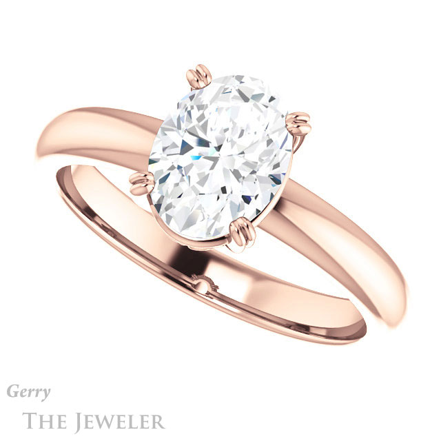 Oval Shaped Forever One Moissanite Engagement Ring #GTJ1243-oval-fo-r