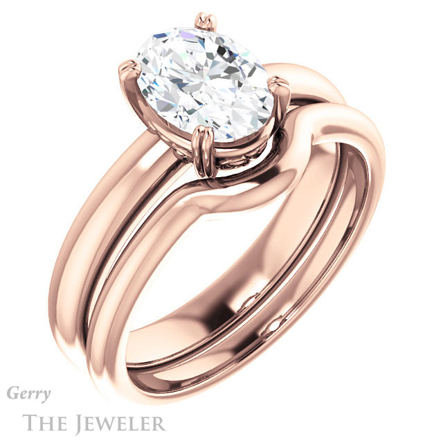 Oval Shaped Forever One Moissanite Engagement Ring #GTJ1243-oval-fo-r