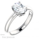Oval Shaped Forever One Moissanite Engagement Ring #GTJ1243-oval-fo-w