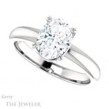 Oval Shaped Forever One Moissanite Engagement Ring #GTJ1243-oval-fo-w
