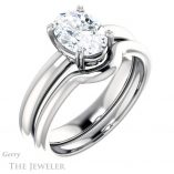 Oval Shaped Forever One Moissanite Engagement Ring #GTJ1243-oval-fo-w