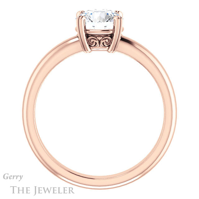 Round Cut Forever One Moissanite Engagement Ring #GTJ1243-round-fo-r