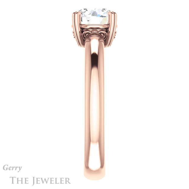 Round Cut Forever One Moissanite Engagement Ring #GTJ1243-round-fo-r