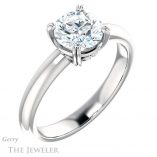 Round Cut Forever One Moissanite Engagement Ring #GTJ1243-round-fo-w 4 Round Cut Forever One Moissanite Engagement Ring #GTJ1243-round-fo-w