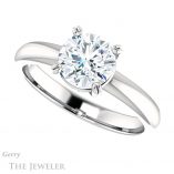 Round Cut Forever One Moissanite Engagement Ring #GTJ1243-round-fo-w 5 Round Cut Forever One Moissanite Engagement Ring #GTJ1243-round-fo-w