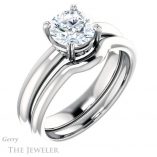 Round Cut Forever One Moissanite Engagement Ring #GTJ1243-round-fo-w 6 Round Cut Forever One Moissanite Engagement Ring #GTJ1243-round-fo-w