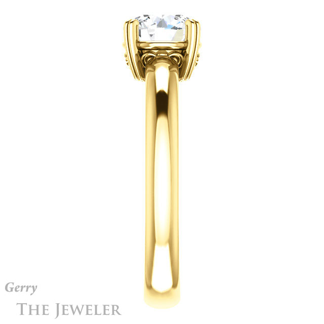 Round Cut Forever One Moissanite Engagement Ring #GTJ1243-round-fo-y