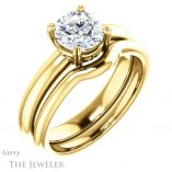 Round Cut Forever One Moissanite Engagement Ring #GTJ1243-round-fo-y