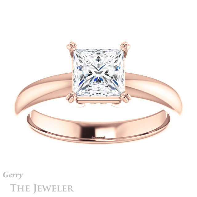 Princess Cut Forever One Moissanite Engagement Ring #GTJ1243-square-fo-r