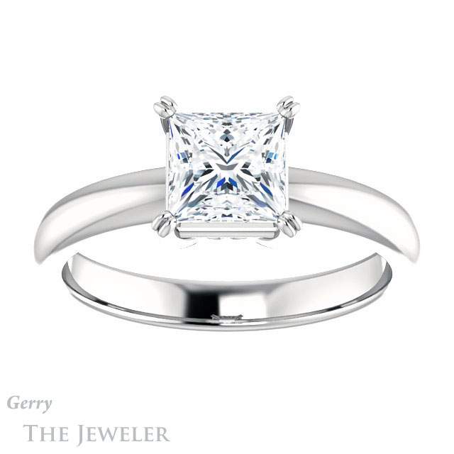 Princess Cut Forever One Moissanite Engagement Ring #GTJ1243-square-fo-w